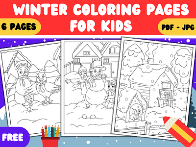 Winter themed coloring pages designs themes templates and downloadable graphic elements on