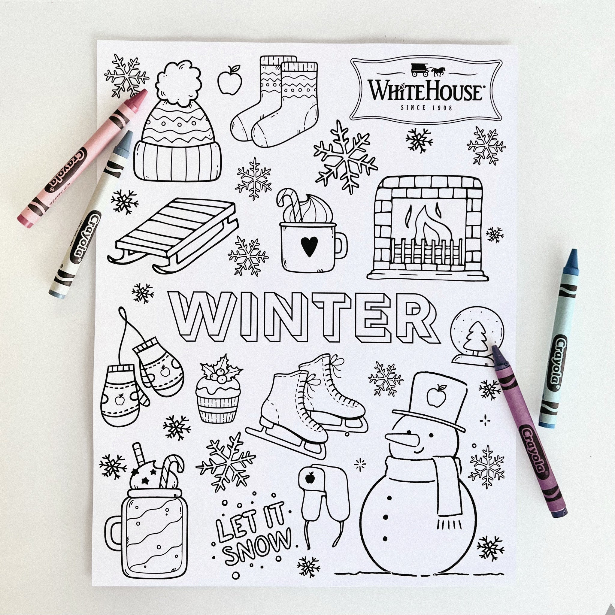 Winter coloring page printable â white house foods official