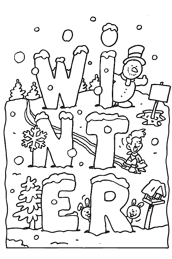 Free printable winter coloring pages for kids