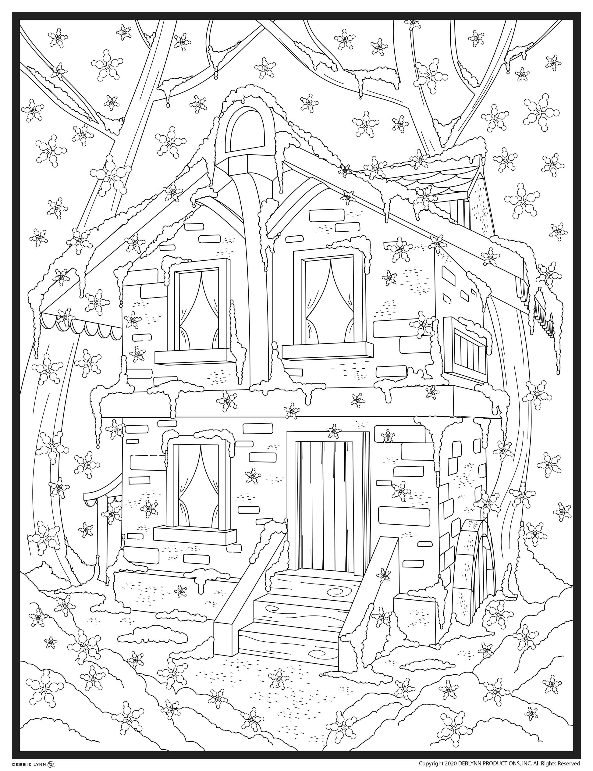 Winter coloring ebook downloadable pages â debbie lynn