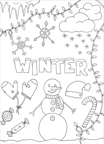 Printable pages winter pages