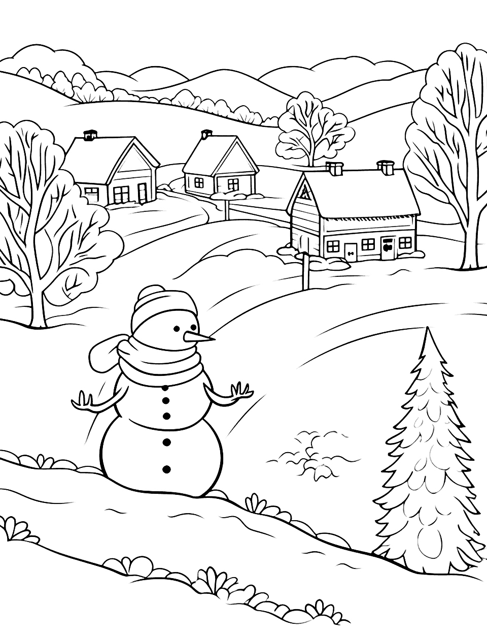 Winter coloring pages free printable sheets