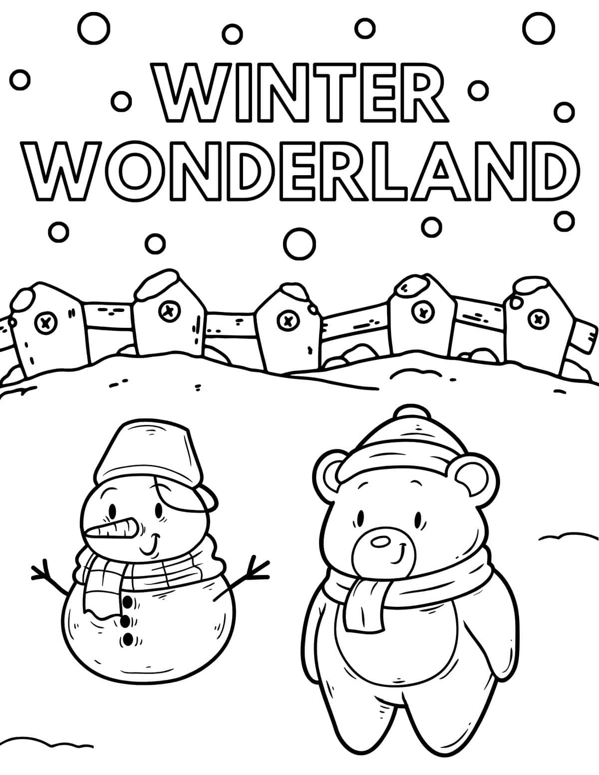 Free winter coloring pages for kids