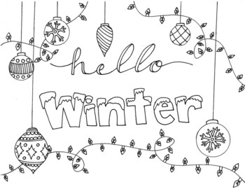 Hello winter coloring sheet by hannah ash tpt