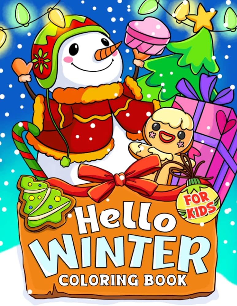Hello winter coloring book for kids relaxing by bee buddy