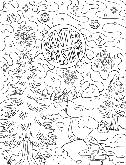 Winter solstice coloring page
