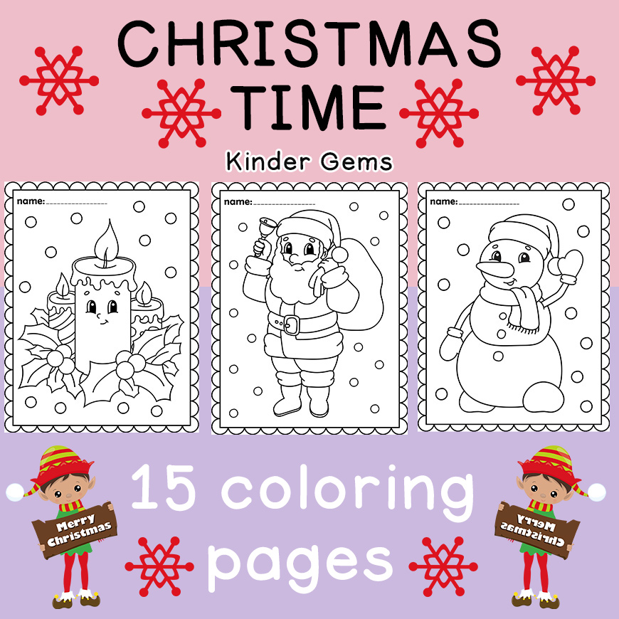 Christmas time coloring pages winter preschool kindergarten made by teachers