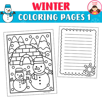 Winter coloring pages snowflake time winter coloring book by marie clips