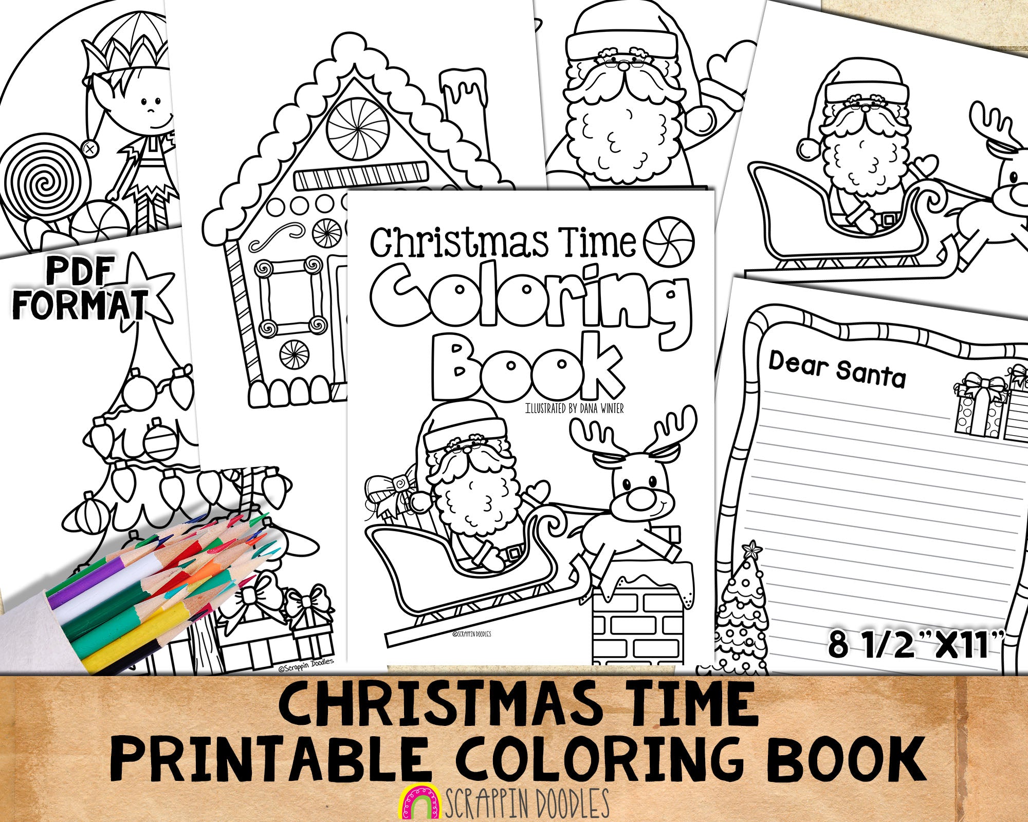 Christmas time coloring book
