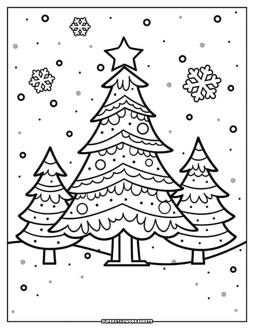 Christmas tree coloring pages