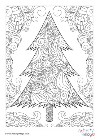 Winter tree louring page