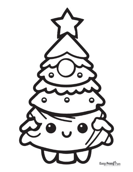 Printable christmas tree coloring pages