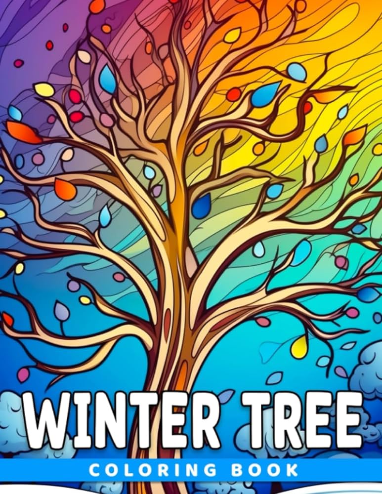 Winter tree loring book relax with by rdova kathryn