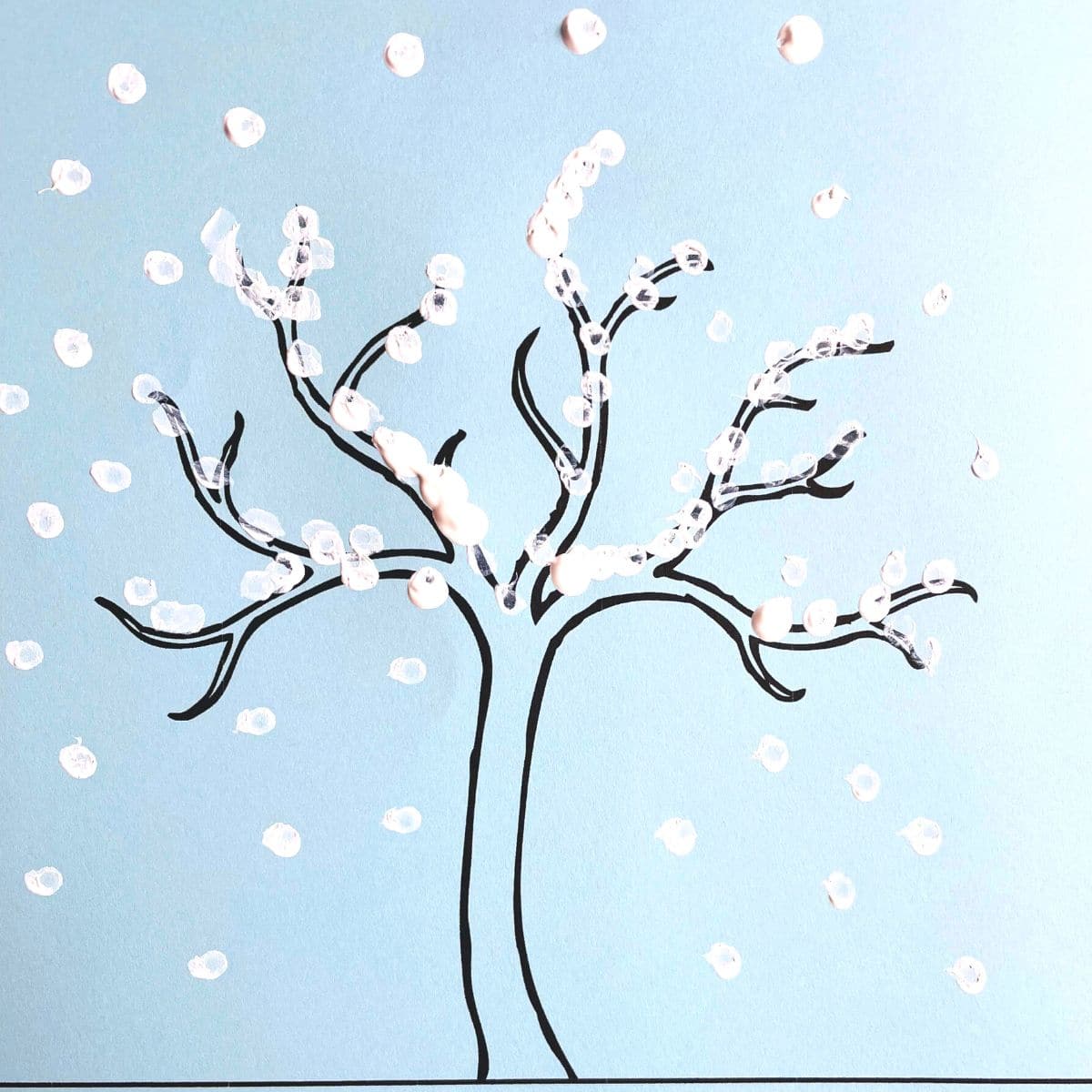 Free winter tree printable with craft ideas