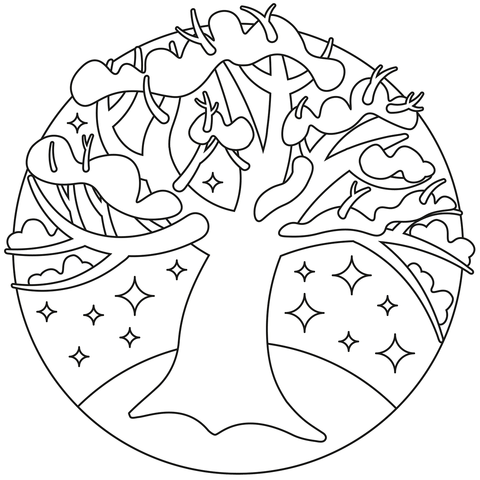 Winter tree coloring page free printable coloring pages