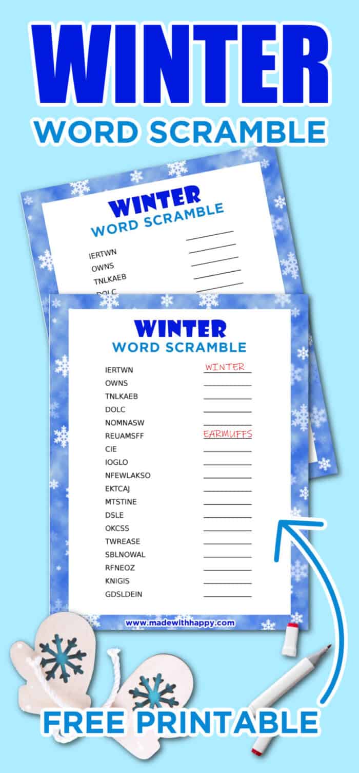 Winter word scramble