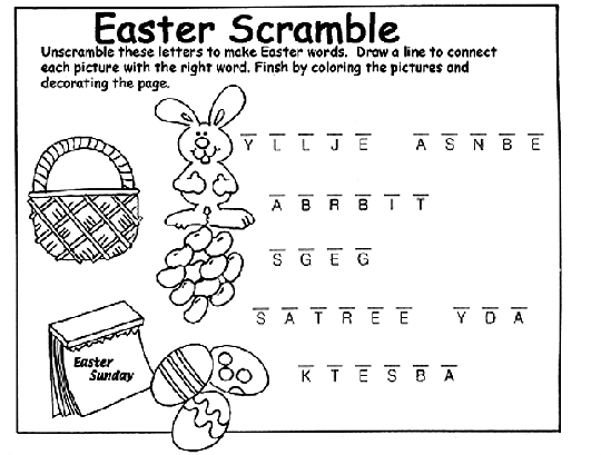 Easter scramble coloring page