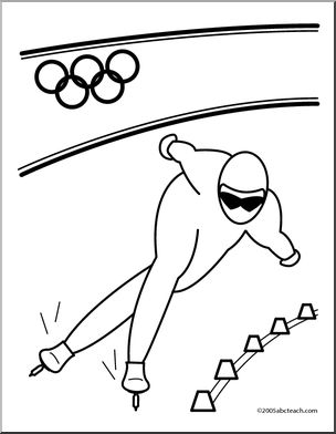 Coloring page speed skating