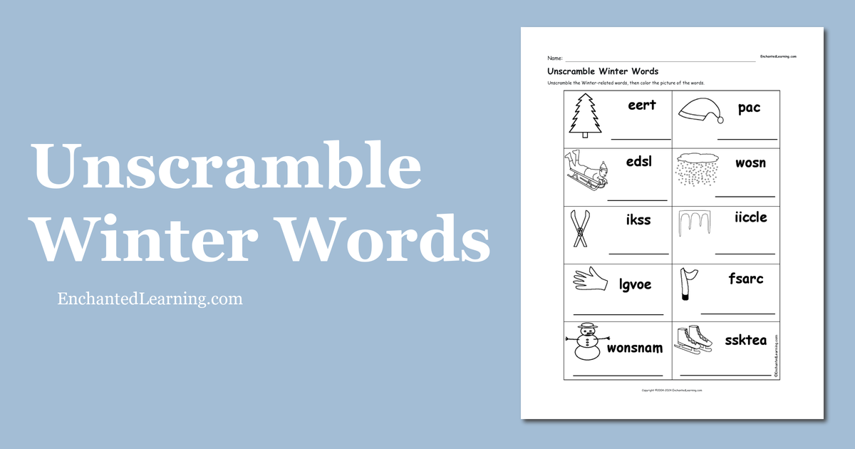 Unscramble winter words