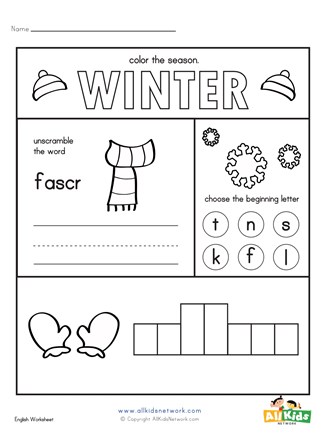 Winter activities worksheet all kids network