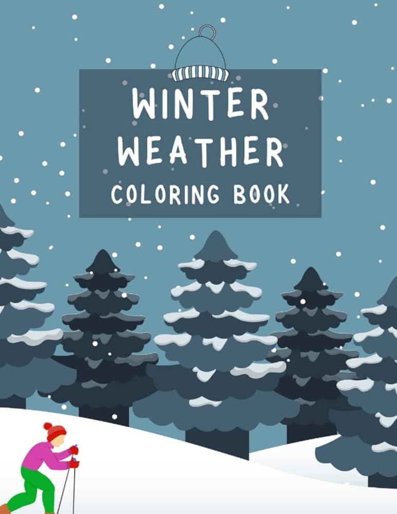 Winter weather coloring book winter scene coloring pages book