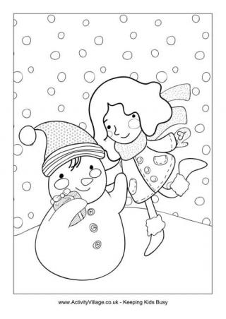 Winter louring pages for kids