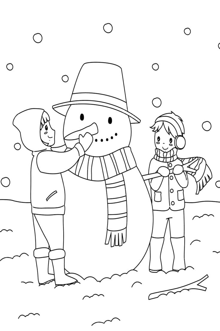 Winter weather coloring pages for kids