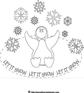 Winter coloring pages let it snow penguin in snowy winter weather picture