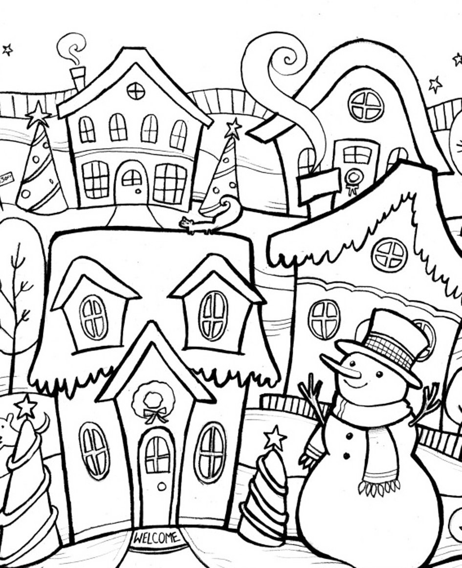 Free printable winter coloring pages for kids