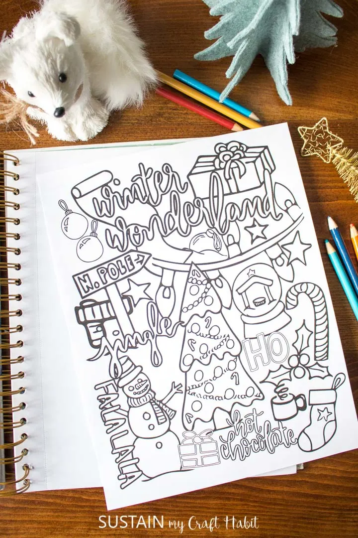 Winter wonderland coloring page â sustain my craft habit