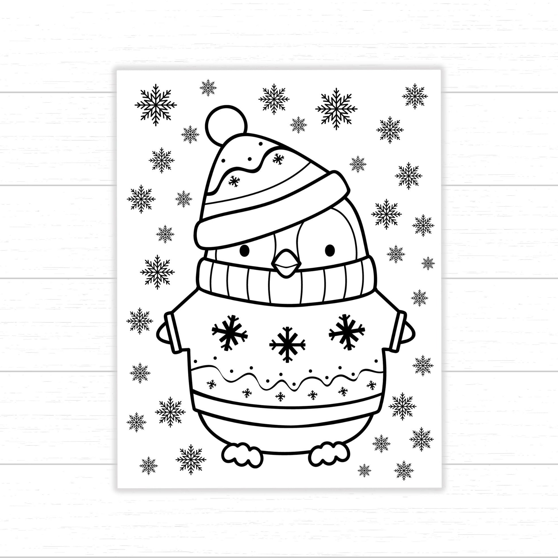 Christmas penguin coloring pages â mom wife busy life printables