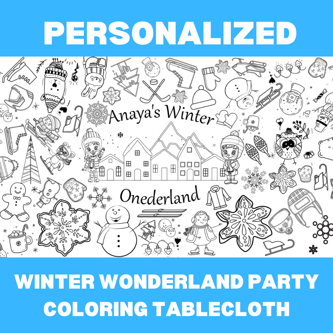 Winter wonderland or onederland coloring tablecloth â creative crayons workshop