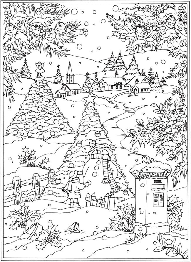 Wele to dover publications from creative haven winter wonderland coloring boâ coloring pages winter free christmas coloring pages christmas coloring pages