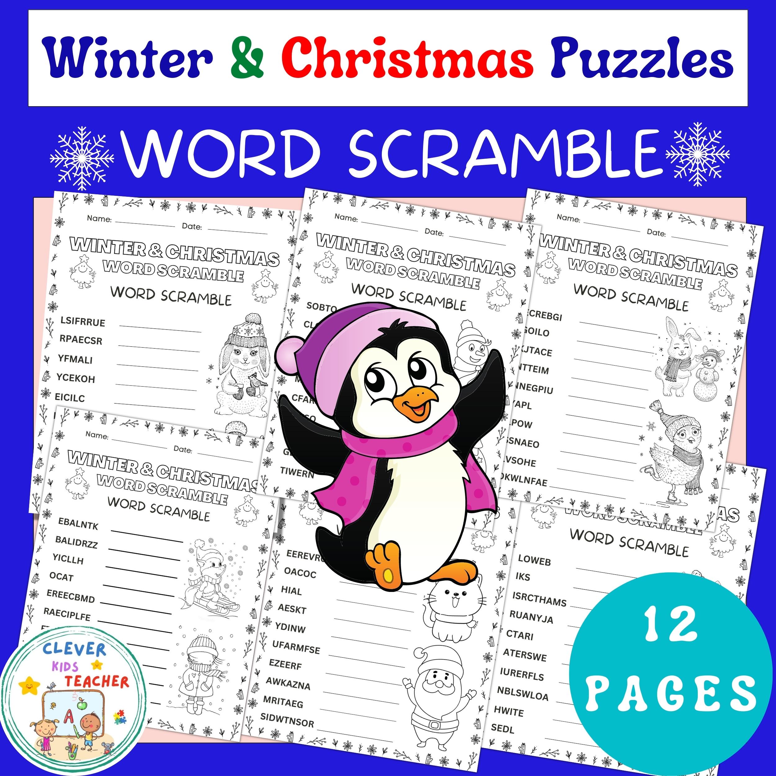 Winter themed word scramble december no prep christmas activities words made by teachers