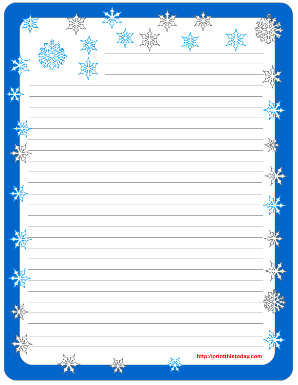 Free printable winter writing paper