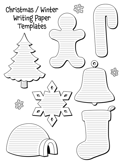 Christmas winter writing paper templates pdf â tims printables