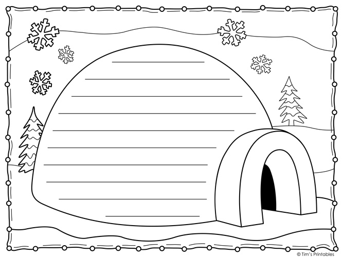 Igloo writing paper templates â tims printables