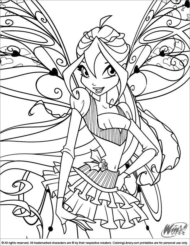 Winx club coloring picture cartoon coloring pages coloring pictures fairy coloring pages