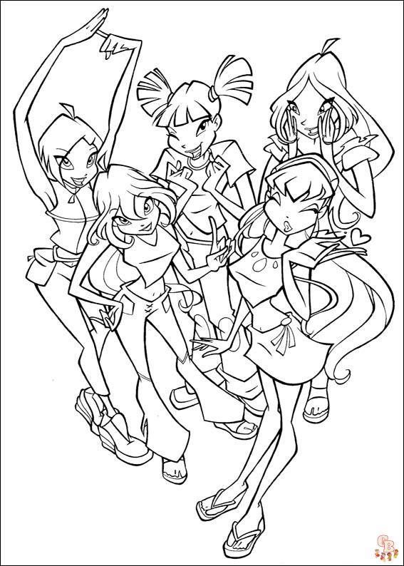 Winx club coloring pages free and printable