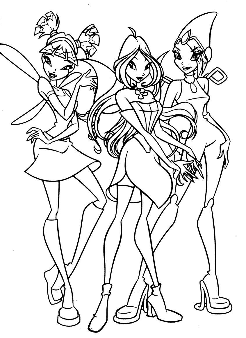 Free winx drawing to download and color