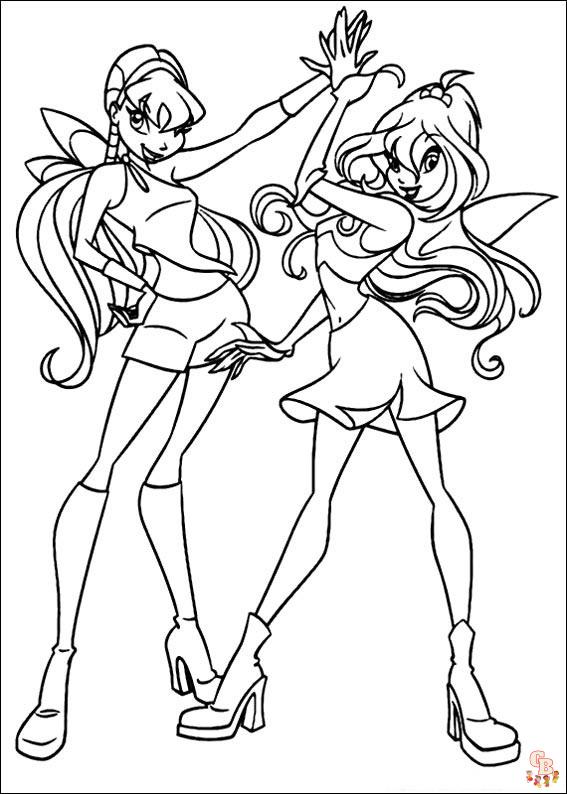 Winx club coloring pages free and printable