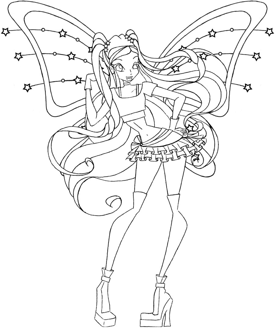 Free printable winx club coloring pages for kids