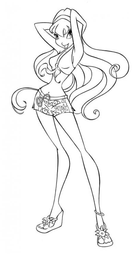 The fairy winx stella coloring pages