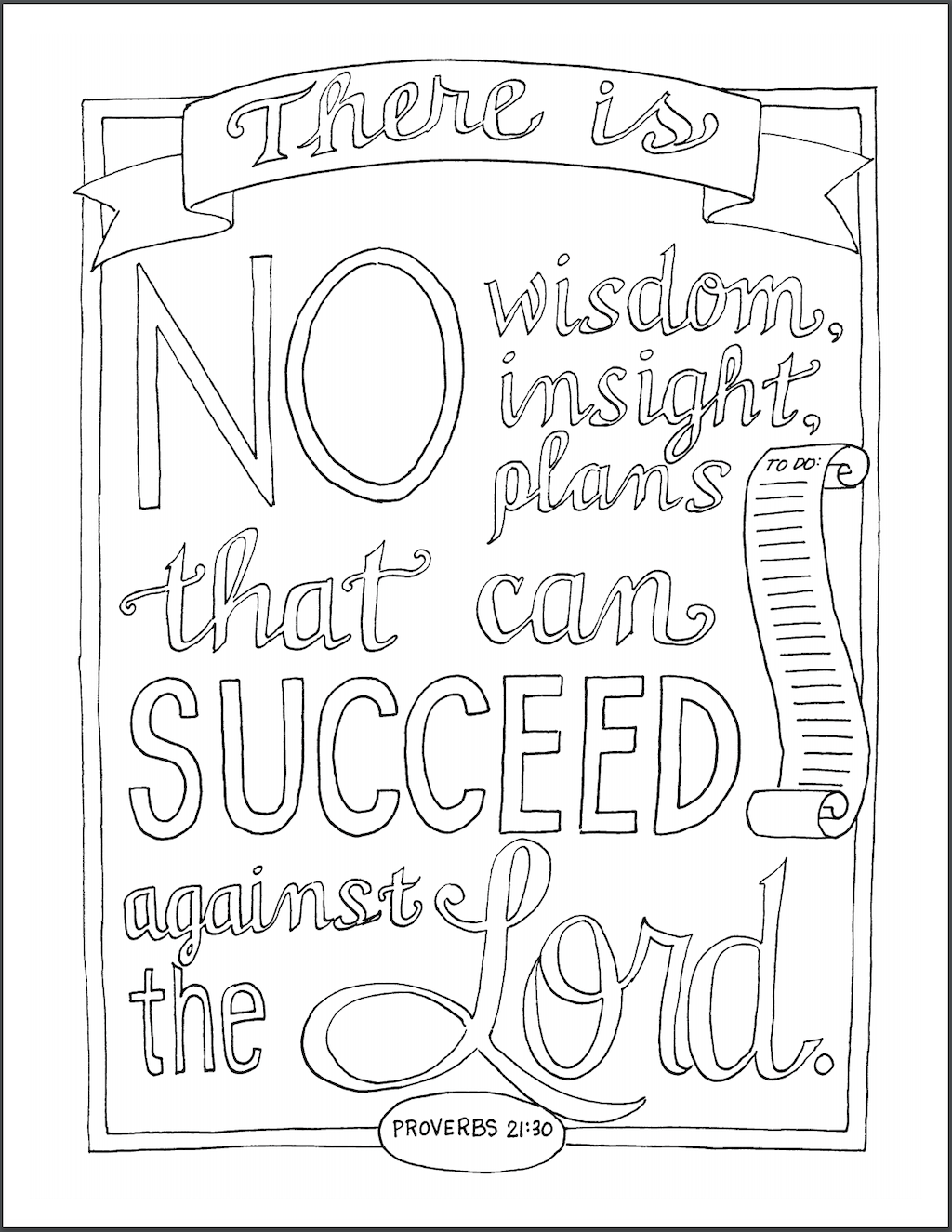 Plan for success coloring page