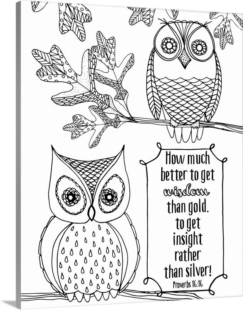 Diy coloring book canvas art entitled how much better to get wisdom than gold