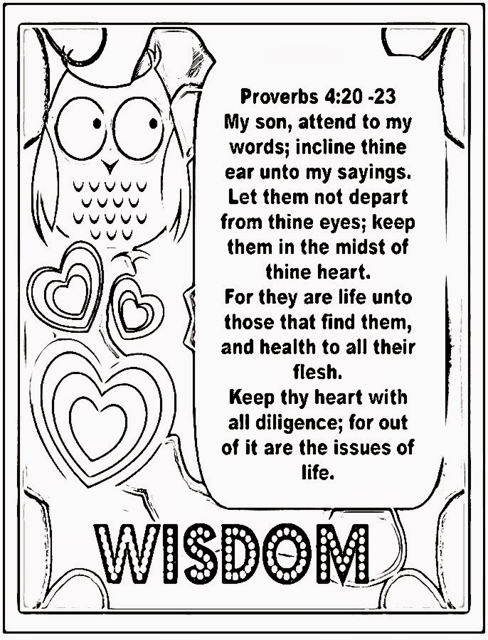 Childrens gems in my treasure box wisdom coloring sheet poster