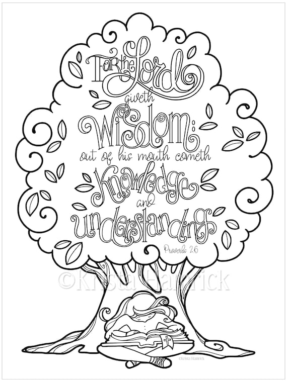 Wisdomproverbs coloring page in two sizes x bible