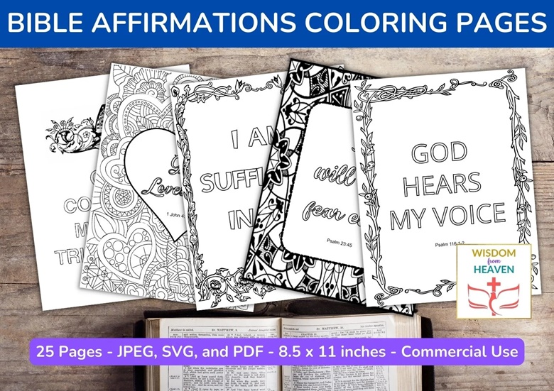 Bible affirmations coloring pages