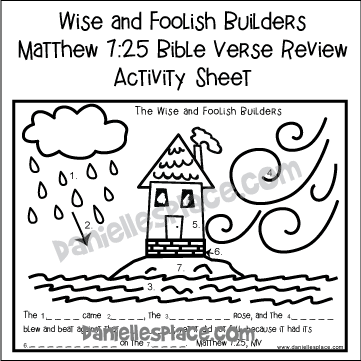 The wise and foolish builders bible crafts and activities for sunday school