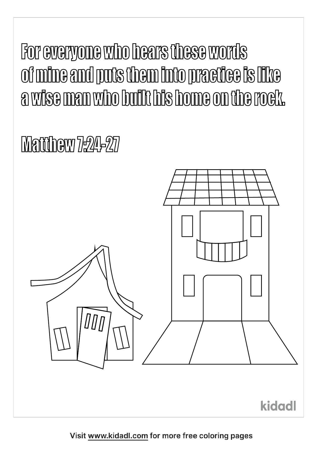 Free wise and foolish builders coloring page coloring page printables